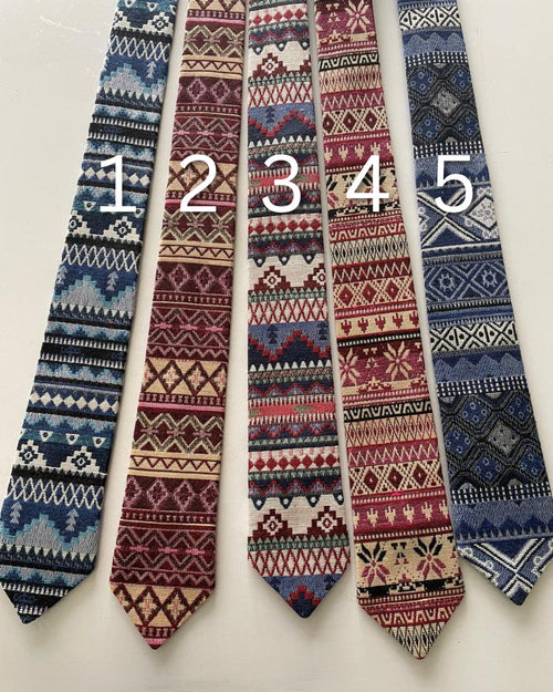 Embroidered Guatemalan Tie — Muted Styles