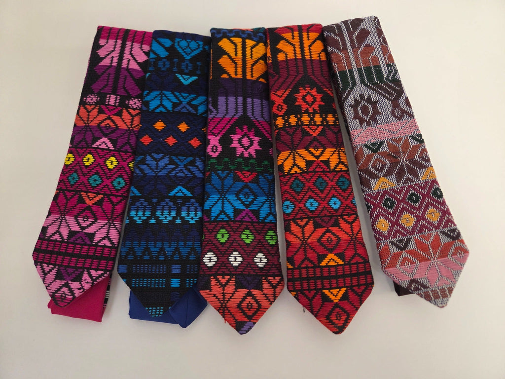 Five handwoven Guatemalan huipil Noches ties