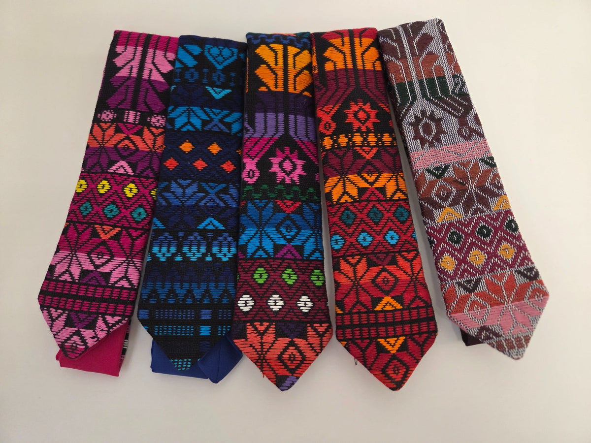 Five handwoven Guatemalan huipil Noches ties